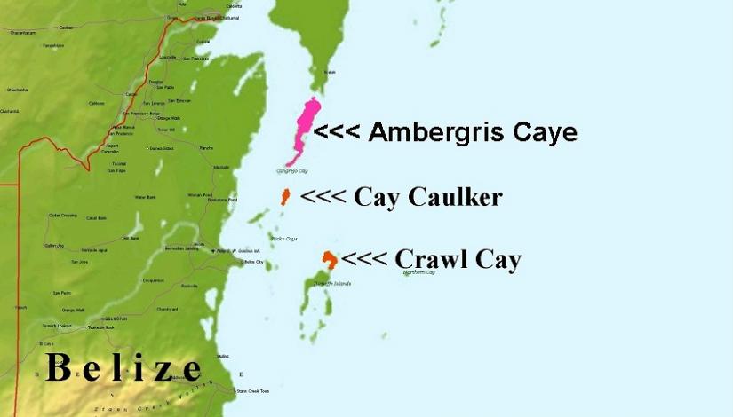 Cay Caulker Belize Map